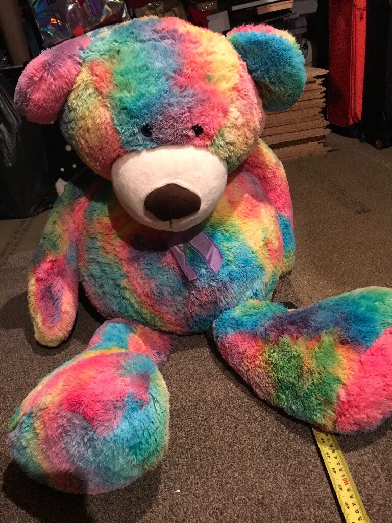 huge rainbow teddy bear